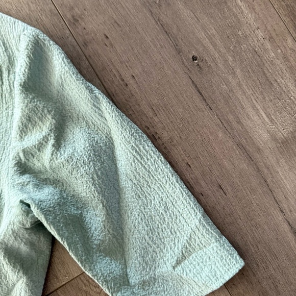 Calvin Klein Sage Green Gauze V Neck Knot Midi Dress - Picture 2 of 5